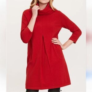 Tyler Boe Kim Cotton Cashmere Cowl Neck Tunic Dress In Crimson Size Medium
